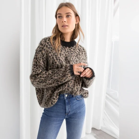 & Other Stories Leopard Print Sweater - Picture 1 of 6